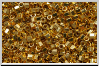 DBSC0031, MIYUKI Delicas Hex, 15/0, gold, bright, met., 24kt plated, 1g (Kleinere Menge!)