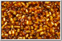 DBS0144, MIYUKI Delicas, 15/0, amber, dk., trans., silver-ld., 5g