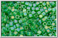 SBS-18-0146fr, MIYUKI Squares, 1,8mm, green, kelly, trans., matte, AB, 5g