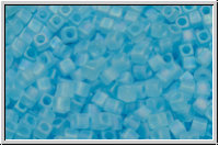 SBS-18-0148fr, MIYUKI Squares, 1,8mm, aqua, trans., matte, AB, 5g