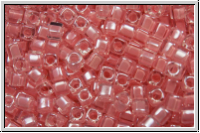 SBS-18-0204, MIYUKI Squares, 1,8mm, crystal, trans., salmon pink-ld., 5g