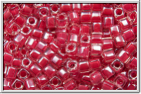 SBS-18-0208, MIYUKI Squares, 1,8mm, crystal, trans., raspberry-ld., 5g