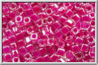 SBS-18-0209, MIYUKI Squares, 1,8mm, crystal, trans., fuchsia-ld., 5g