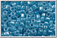 SBS-18-0221, MIYUKI Squares, 1,8mm, crystal, trans., sky blue-ld., 5g