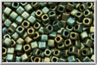 SBS-18-2008, MIYUKI Squares, 1,8mm, green, met., matte, iris., 5g