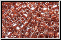 SBS-18-2601, MIYUKI Squares, 1,8mm, crystal, trans., spkl. antique rose-ld., 5g