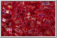 HTL-0254, MIYUKI Half Tila Beads, red, trans., AB, 5g