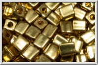 SB-04-0191, MIYUKI Squares, 4mm, gold, yellow, met., plated, 1g (Kleinere Menge!)