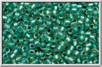 R-15-0264, TOHO Rocailles, 15/0, crystal., trans., teal-ld., AB, 5g