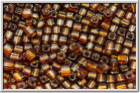 SBS-18-0005, MIYUKI Squares, 1,8mm, amber, dk., trans., silver-ld., 5g