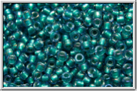 R-15-0274, TOHO Rocailles, 15/0, crystal, trans., blue teal-ld., AB, 5g