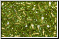 Bhm. Glasschliffperle, feuerpol., 4mm, olivine, lt., trans., brass-ld., 50 Stk.