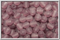 Bhm. Glasschliffperle, feuerpol., 4mm, amethyst, med., trans., matte, 50 Stk.