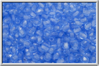 Bhm. Glasschliffperle, feuerpol., 3mm, sapphire, med., trans., 50 Stk.