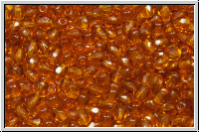 Bhm. Glasschliffperle, feuerpol., 3mm, topaz, trans., 50 Stk.