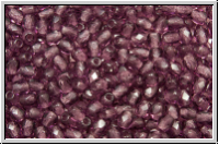 Bhm. Glasschliffperle, feuerpol., 3mm, amethyst, dk., trans., 50 Stk.