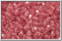 Bhm. Glasschliffperle, feuerpol., 3mm, rose, opal, 50 Stk.