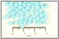 Bhm. Glasschliffperle, feuerpol., 3mm, aqua, lt., op., 50 Stk.