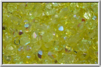 Bhm. Glasschliffperle, feuerpol., 4mm, jonquil, trans., AB, 50 Stk.