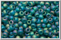 R-11-0167bdf, TOHO Rocailles, 11/0, teal, trans., matte, AB, 10g