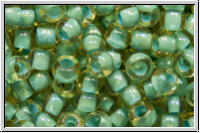 R-08-0952, TOHO Rocailles, 08/0, topaz, lt., trans., seafoam-ld., 10g