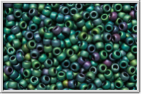 R-15-0706, TOHO Rocailles, 15/0, teal, met., matte, iris., 5g