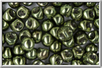 Mushroom Beads, 9mm, green, metallic, 10 Stk.