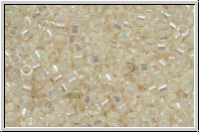 DB0052, MIYUKI Delica, 11/0, crystal, trans., lt. beige-ld., AB, 5g