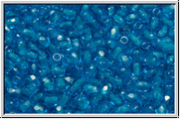 Bhm. Glasschliffperle, feuerpol., 3mm, capri blue, trans., 50 Stk.