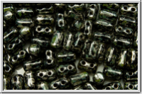 RUL-23980-43400, Rulla Beads, 3x5mm, black, op., silver picasso, 100 Stk. (ca. 11 g)