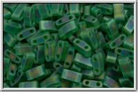 HTL-0146fr, MIYUKI Half Tila Beads, green, kelly, trans., matte, AB, 5g