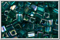 SB-03-2405r, MIYUKI Squares, 3mm, teal, trans., AB, 10g