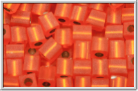 SB-03-0008f, MIYUKI Squares, 3mm, orange, trans., silver-ld., matte, 10g