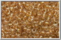 RR-11-0234, MIYUKI Rocailles, 11/0, crystal, trans., metallic gold-ld., 10g
