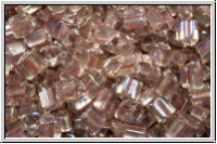 TG-11-0267, TOHO Triangles, 11/0, crystal, trans., met. rose gold-ld., 10g