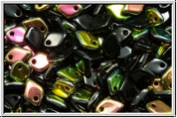 Dragon Scale Beads, 1,5x5mm, black, op., half vitrail, 100 Stk. (3g)