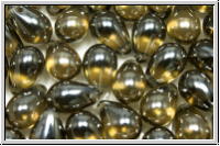 Drop Beads, 6x9mm, olivine, trans., luster, 20 Stk.