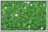 Bhm. Glasschliffperle, feuerpol., 4mm, peridot, lt., trans., luster, 50 Stk.