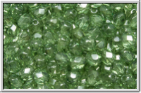 Bhm. Glasschliffperle, feuerpol., 4mm, crystal, trans., seafoam luster, 50 Stk.