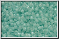 DB0078, MIYUKI Delica, 11/0, crystal, trans., aqua mist-ld., 5g