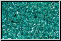 DB0079, MIYUKI Delica, 11/0, crystal, trans., aqua blue-ld., AB, 5g