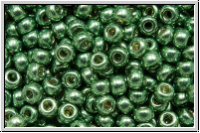 RR-08-4215, MIYUKI Rocailles, 08/0, green, sea, met., galv., duracoated, 5g