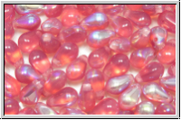 Drop Beads, 4x6mm, rose, opal, AB, 20 Stk.