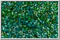 DB0984, MIYUKI Delica, 11/0, crystal, trans., aqua/teal-mix-ld., 5g