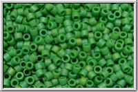 DB0877, MIYUKI Delica, 11/0, green, op., matte, AB, 5g