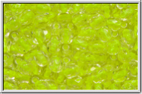 Bhm. Glasschliffperle, feuerpol., 4mm, crystal, trans., neon yellow-ld., 50 Stk.