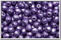 Bhm. Glasschliffperle, feuerpol., 4mm, lavender, met., suede, 50 Stk.