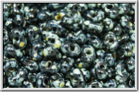 Farfalle Perlen, 4x2mm, black, op., picasso, 10 g