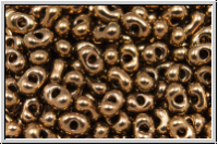 Farfalle Perlen, 4x2mm, bronze, lt., metallic, 10 g