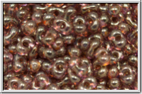 Farfalle Perlen, 4x2mm, amethyst, lt., trans., gold luster, 10 g